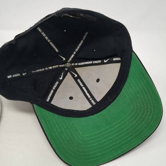 Nike Swoosh Snapback Hat Black One Size Embroidered Logo Adjustable - Picture 7 of 10
